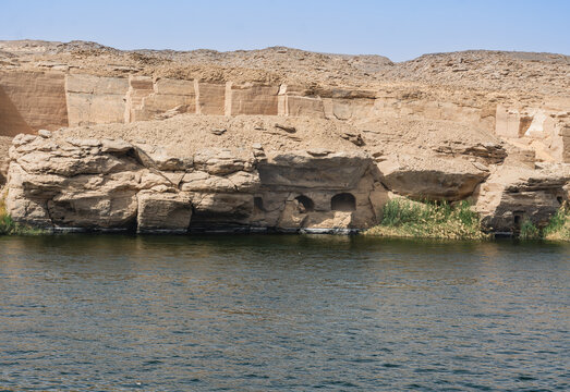 Tombs on the banks of river nile