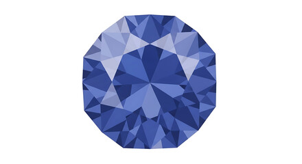 Fototapeta premium A vector graphic illustration of a large blue diamond on a white background