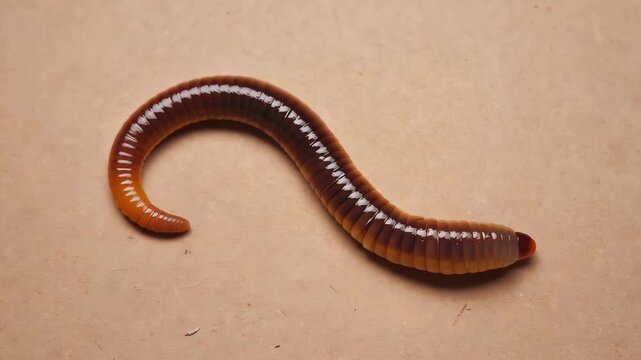 Tapeworm attached to intestinal lining detailed educational view