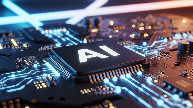 AI chip on circuit board