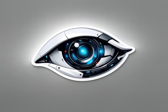 Futuristic robotic eye design with intricate mechanics and glowing blue components reflecting the synergy of technology and vision enhancement strategies