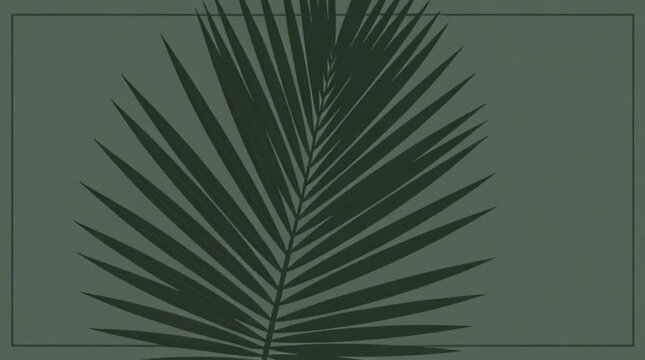 Simple green monochrome poster, palm leaf silhouette, text &ldquo;Praise the King&rdquo;