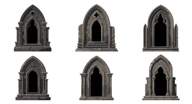 Gothic Archways Stone Window Frames and Arches Medieval Architecture