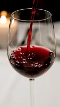 Red Wine Being Poured into a Glass.