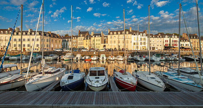 Vannes Marina Boats Reflections Waterfront Buildings Brittany France