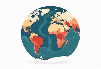 Fototapeta premium World Map Visualization of Global Trends, Depicting Geographical Variations in Environmental and Economic Indicators, Creating Awareness of Global Challenges and Opportunities