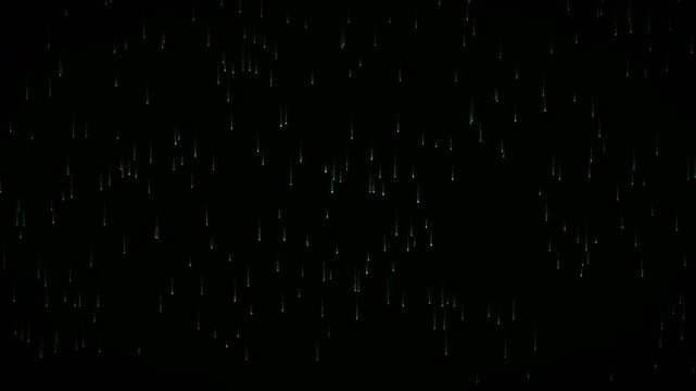 Matrix Rain Code Cascading Katakana & Hex Glyphs with Glowing Trails & Glitch Effects Loop Animation