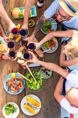 Joyful outdoor summer dining