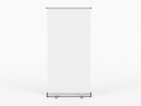 A sleek and modern white roller blind with a minimalist design.