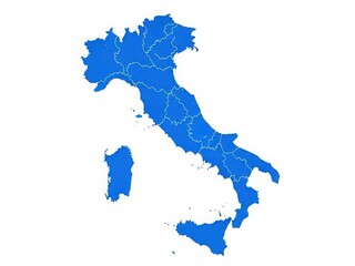 Obraz premium A detailed map of italy highlighting its regions in a vibrant blue color
