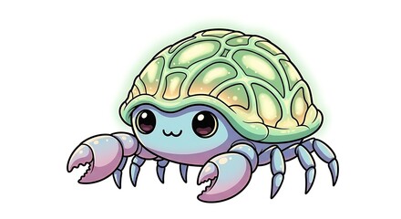 Obraz premium Cartoon Turtle Character Illustration Artwork.
