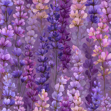 Soft countryside lavender bloom repeat tile stylize ebef d bfc ffaaf gigapixel standard height px, seamless floral pattern with purple and pink flowers creating calming and elegant background