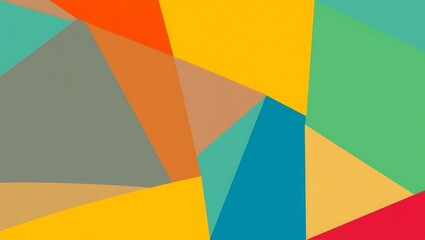 Fototapeta premium Deconstructed geometry background in flat style, bold colors, middle space left blank