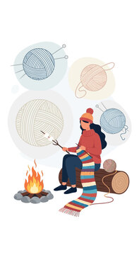 Cozy Winter Knitting Retreat With Roasting Marshmallows by the Fire