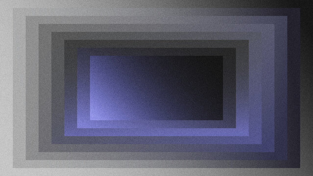 A minimalist abstract background featuring nested rectangular gradients in cool blue and gray tones, with a grainy noise texture.