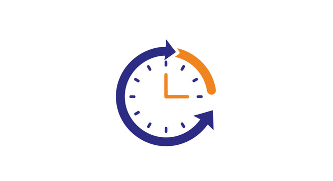 Clock Icon Depicting Time Management, Progress, Efficiency, and Deadline Visual Representation