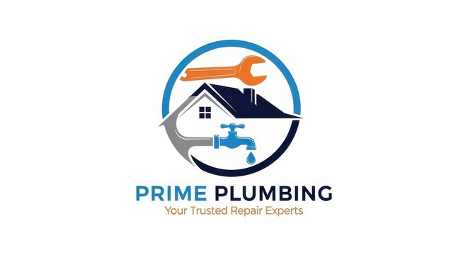 Prime Plumbing Logo Design - Trusted Repair Experts for Your Home.