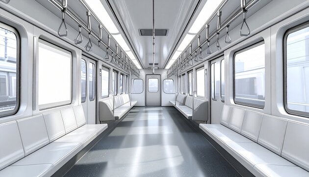 無人電車内中吊り広告モックアップ正面構図