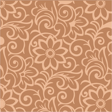 Elegant floral pattern on terra cotta
