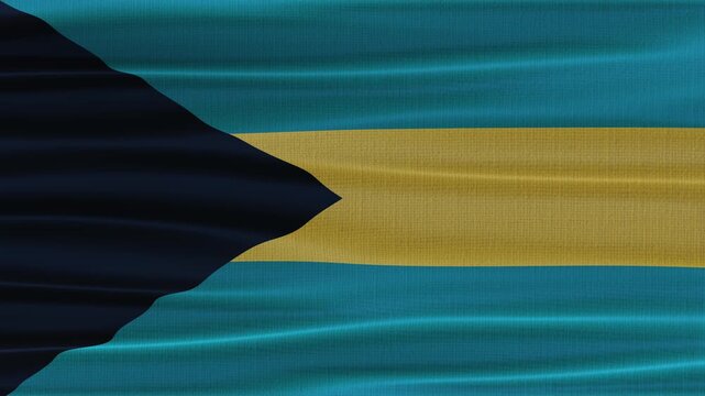 Bahamas flag waving in the wind with high quality fabric texture