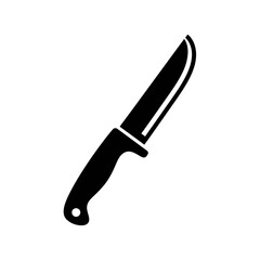 Fototapeta premium Sharp Kitchen Knife with Black Handle for Culinary and Cooking Use