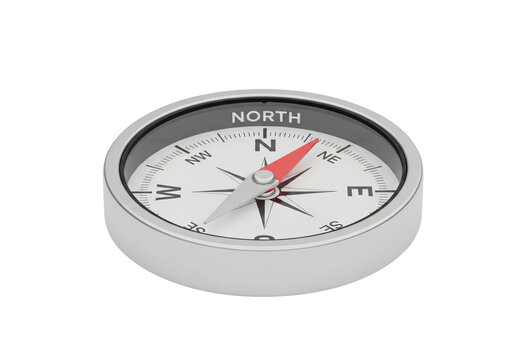 Modern compass 3D render icon isolated on clean background, ideal for digital uses like navigation apps, travel platforms, UI UX design, and mapping interfaces.