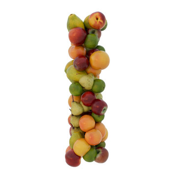 letter F made of fruit arrangement, arial font, isolated on transparent background - design element cut-out graphics object
