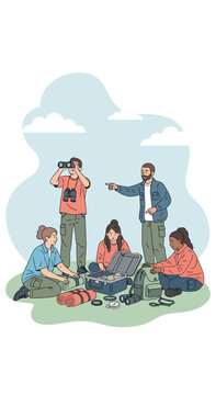 Diverse Group Embarks On Outdoor Adventure Expedition