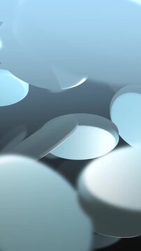 Dramatic 3D Animation of Lisinopril Pills Spinning over Dark Background - Vertical