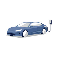 Naklejka premium Electric car charging at station.