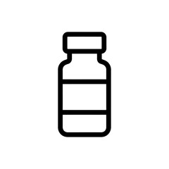 Fototapeta premium Simple Black and White Line Illustration of a Medicine Bottle or Vial