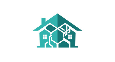 Fototapeta premium Abstract Geometric House Structure Modern Logo Design