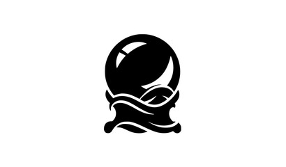 Fototapeta premium Crystal ball silhouette icon mystical magic orb vector illustration