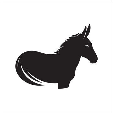  donkey vector silhouette clip art logo design concept illustration idea