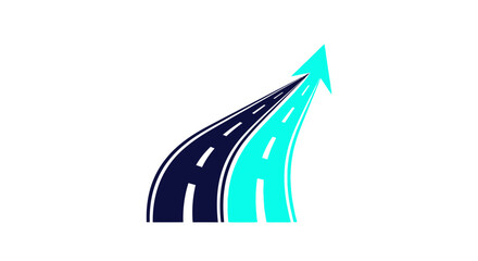 Fototapeta premium Abstract Roads Ascending Toward Bright Future Destination