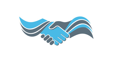 Obraz premium Abstract Partnership Emblem With Handshake Symbol