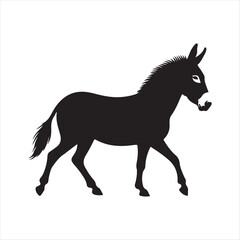 Fototapeta premium donkey vector silhouette clip art logo design concept illustration idea