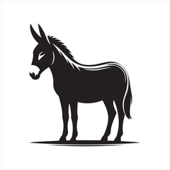 Obraz premium donkey vector silhouette clip art logo design concept illustration idea