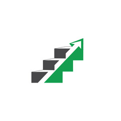 Obraz premium Ascending Stairs With A Forward Progress Arrow Symbolizing Growth And Success