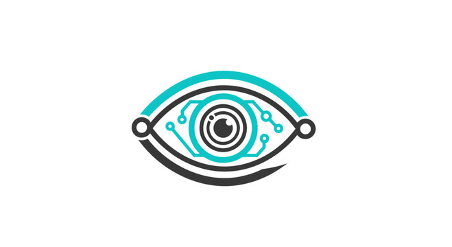 Cybernetic Visionary Eye Logo Design With Circuitry Elements