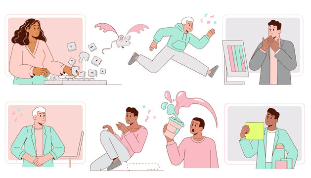 People in various emotional expressions.