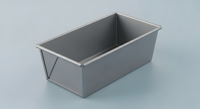 A simple rectangular gray baking pan with a textured surface, perfect for bread or loaf cakes