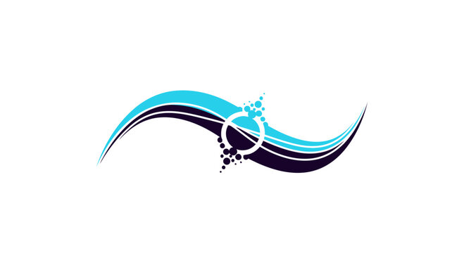 Dynamic Abstract Flowing Wave Graphic With Interconnected Circles And Bubbles