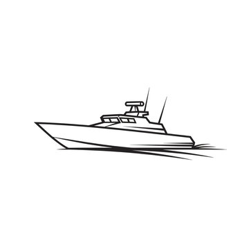 speedboat sailing fast on water, motorboat