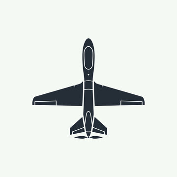 Airplane icon, aircraft silhouette, travel symbol