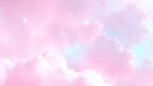Dreamy pink and cyan galaxy, vector 3D background, pastel gradients, whimsical nebula clouds