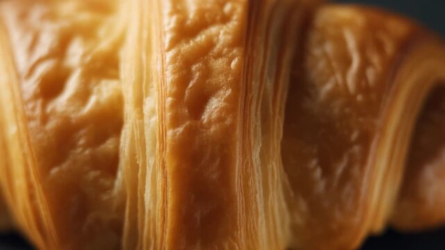 Drone Flying Across Croissant Layer Landscape