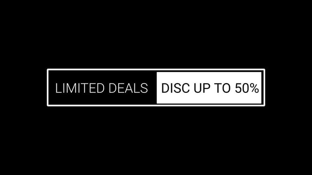 business concept with black and white arrow for 50% limited discount price tag