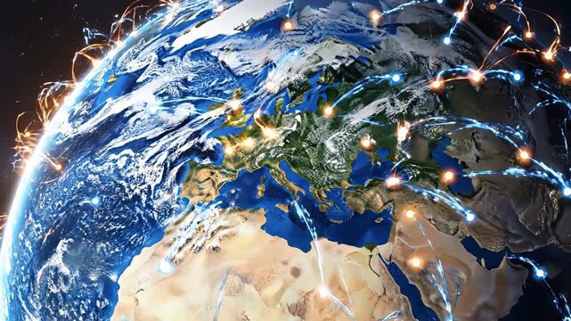 Earth from space with city lights