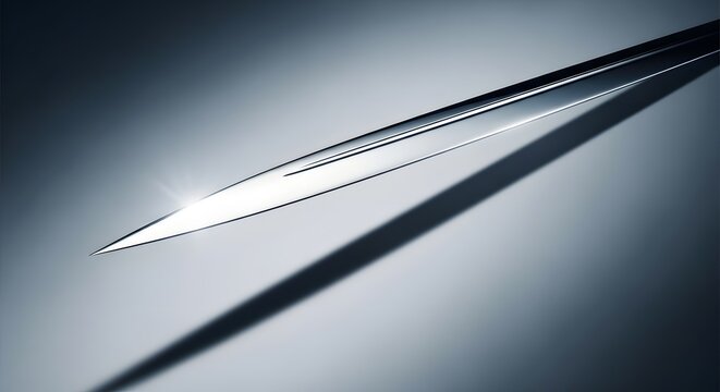 A gleaming ultra-sharp metallic point pierces through a minimalist void serving as a powerful metaphor for surgical precision cutting-edge innovation and incisive strategic breakthroughs